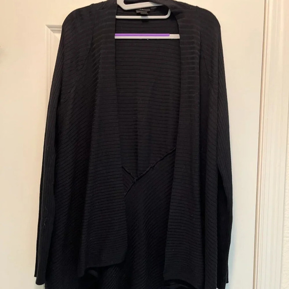 Worthington Cardigan w/Waterfall Draped Front - Size Large - Black - Picture 3 of 7